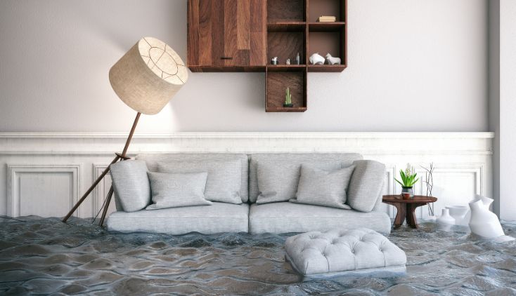 A living room full of water.
